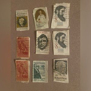 VINTAGE POET POSTAGE STAMPS